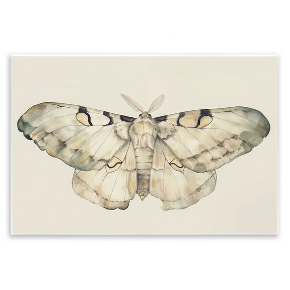 Stupell Industries Dusty Beige Moth Animals Painting Unframed Art Print Wall Art, 15 x 10