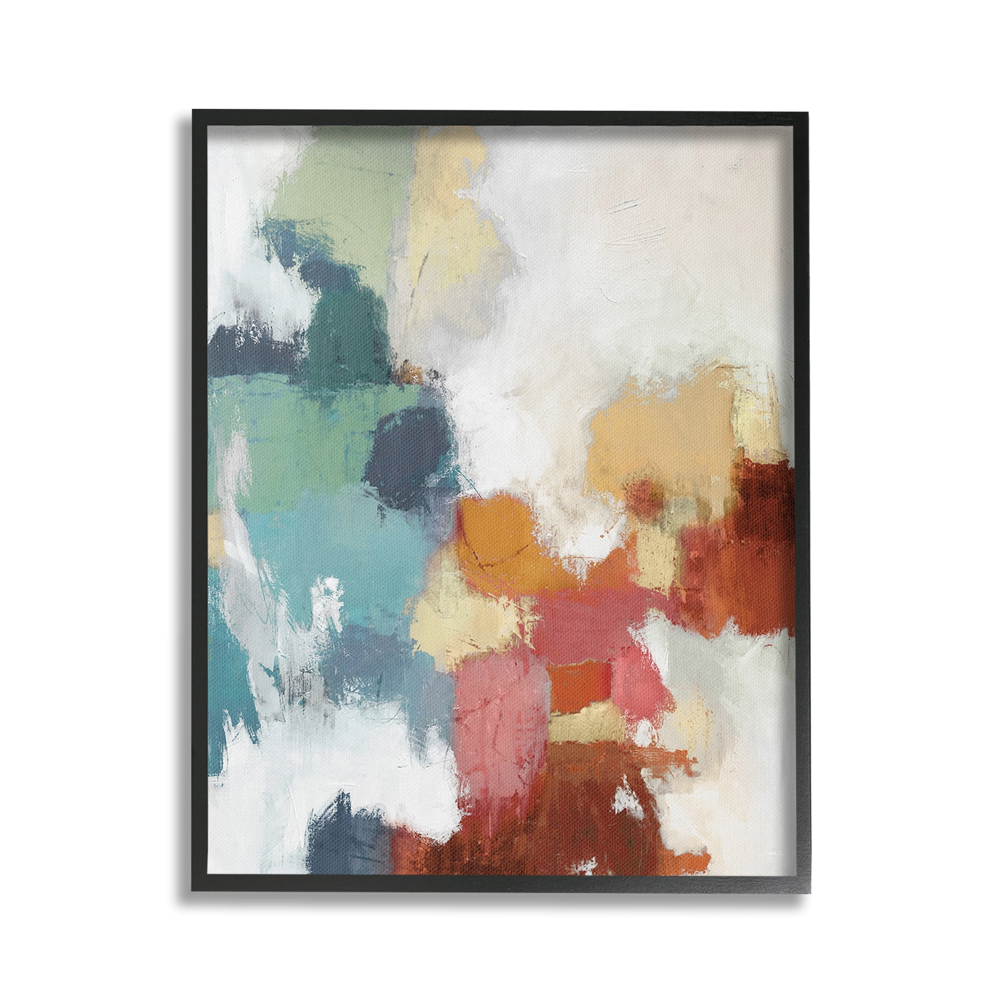 Stupell Industries Dynamic Abstract Hues Abstract Painting Black Framed Art Print Wall Art, 16 x 20