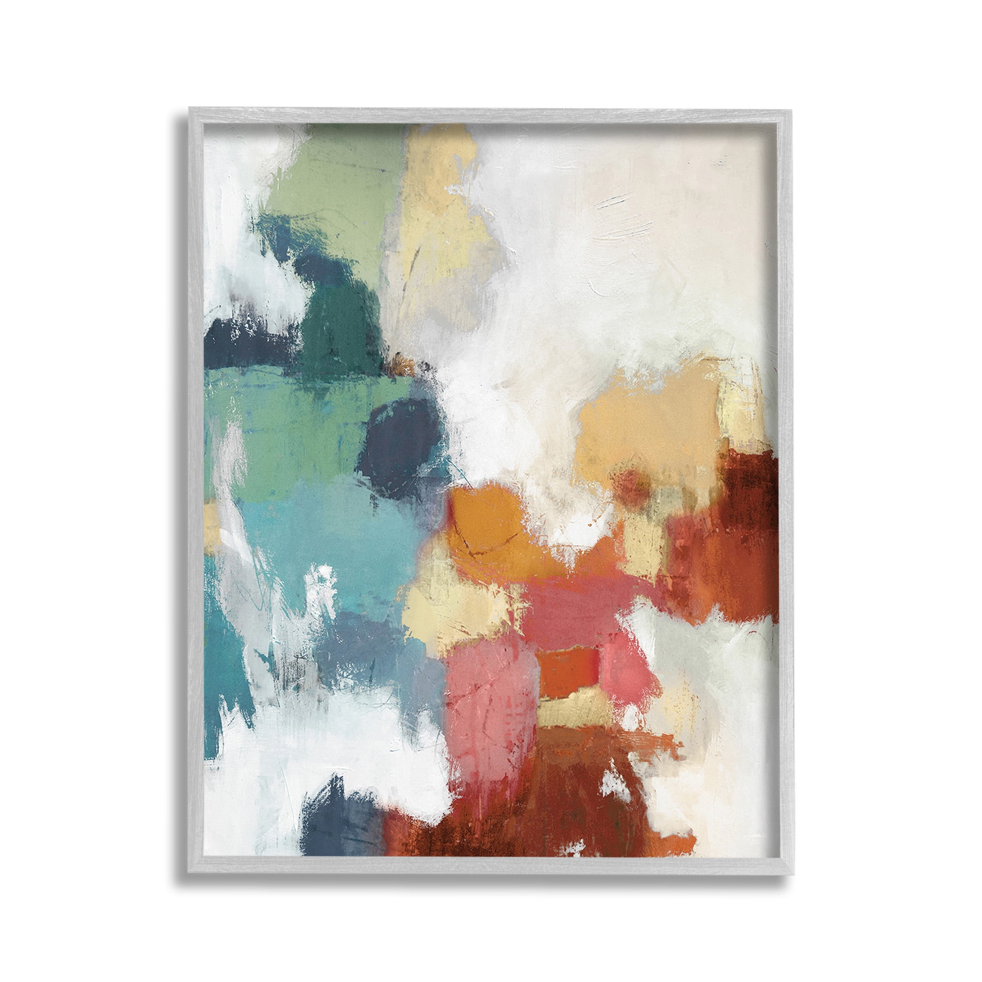 Stupell Industries Dynamic Abstract Hues Abstract Painting Gray Framed Art Print Wall Art, 11 x 14