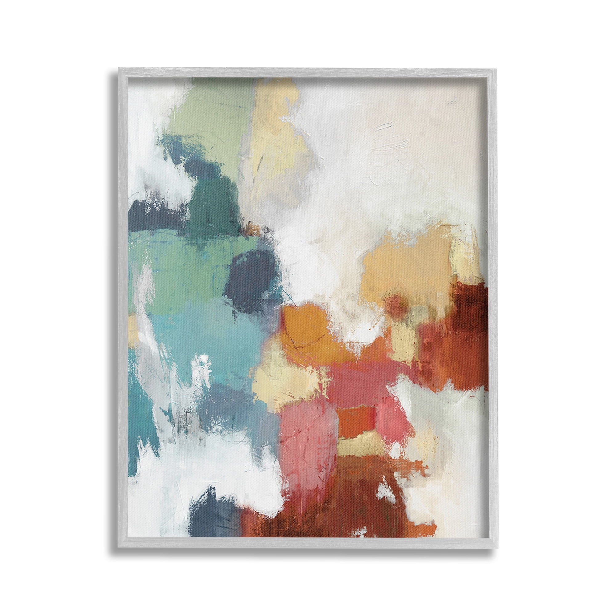 Stupell Industries Dynamic Abstract Hues Abstract Painting Gray Framed Art Print Wall Art, 16 x 20