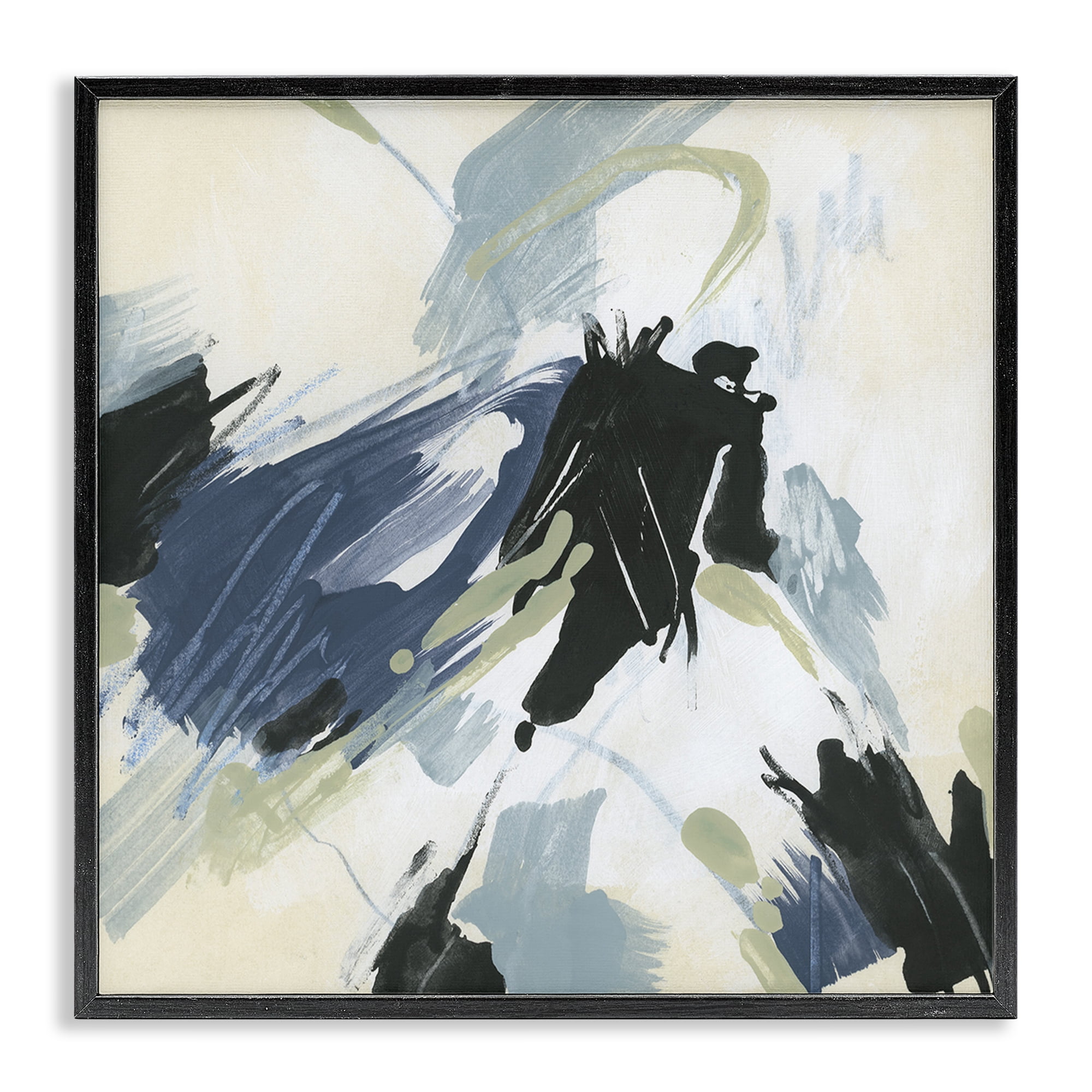 Stupell Industries Dynamic Abstract Pattern Abstract Painting Black Framed Art Print Wall Art, 12 x 12