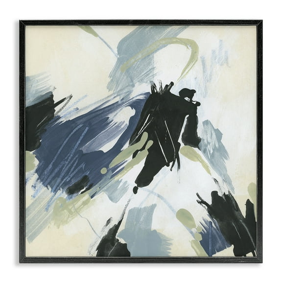 Stupell Industries Dynamic Abstract Pattern Abstract Painting Black Framed Art Print Wall Art, 12 x 12