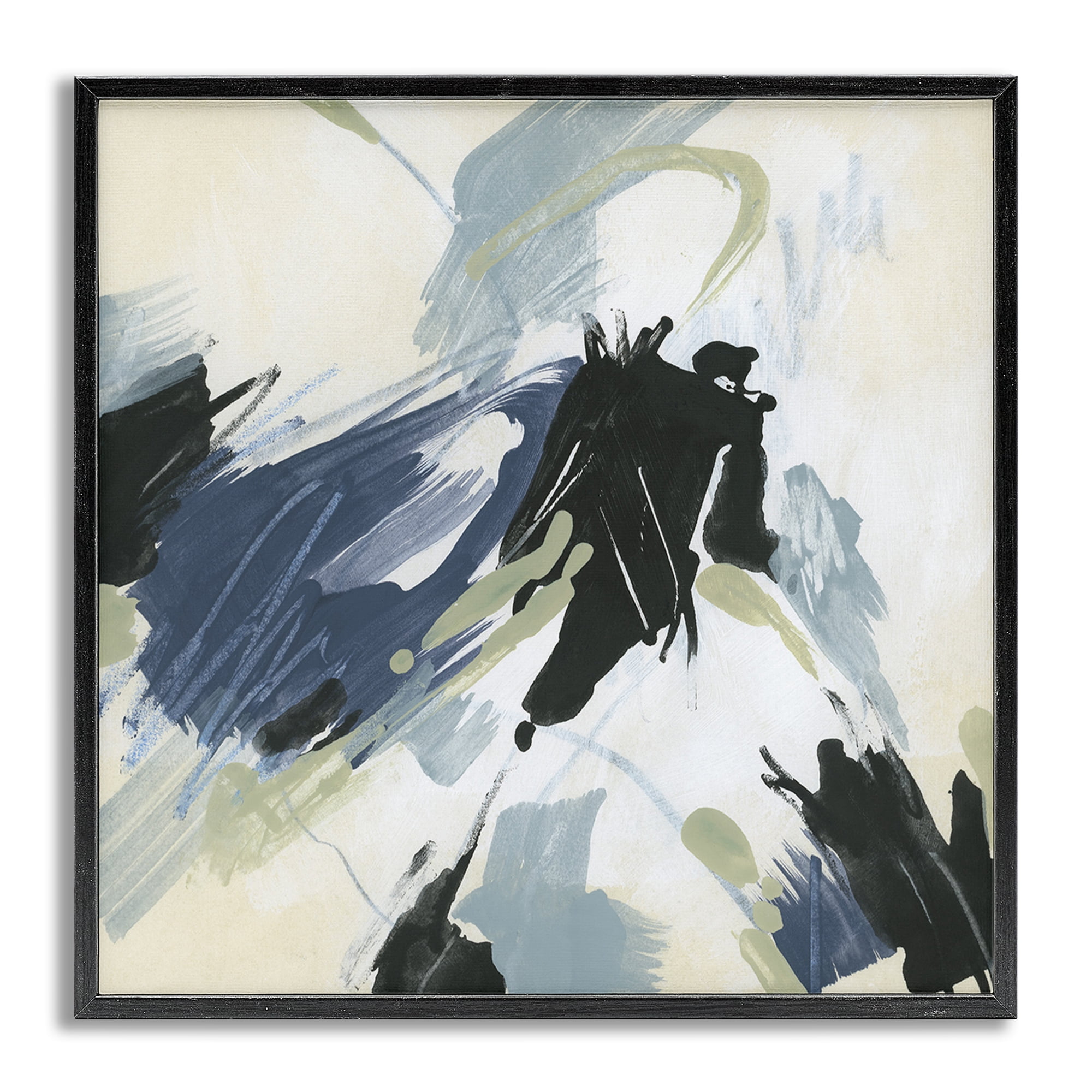 Stupell Industries Dynamic Abstract Pattern Abstract Painting Gray Framed Art Print Wall Art, 24 x 24