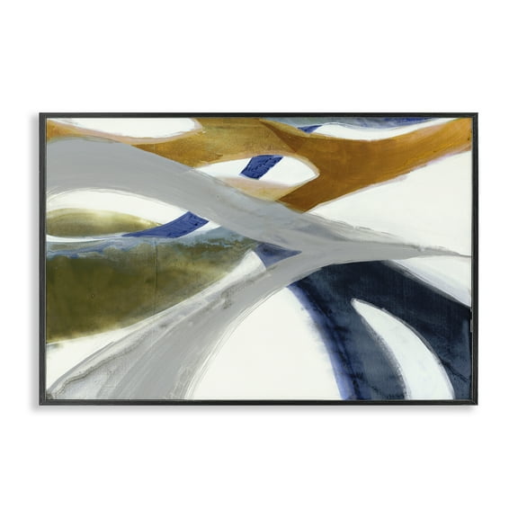 Stupell Industries Dynamic Abstract Tendrils Black Framed Giclee Art design by Liz Jardine, 12 x 18