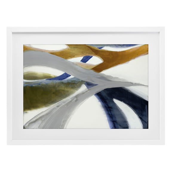 Stupell Industries Dynamic Abstract Tendrils White Framed Print Under Glass design by Liz Jardine, 17 x 23