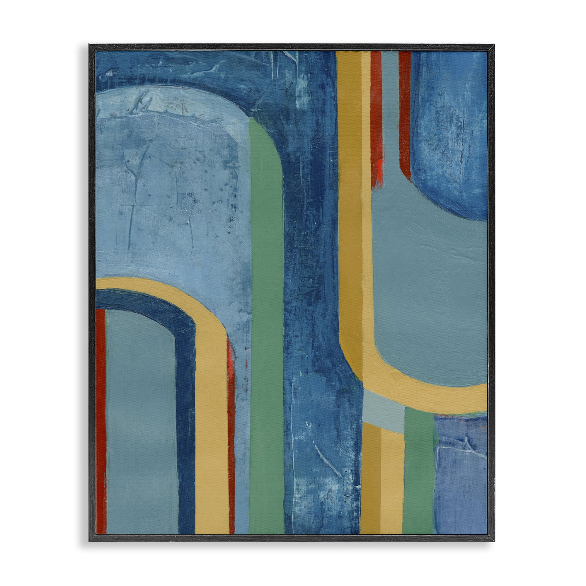 Stupell Industries Dynamic Arches Pattern Abstract Painting Black Framed Art Print Wall Art, 24 x 30