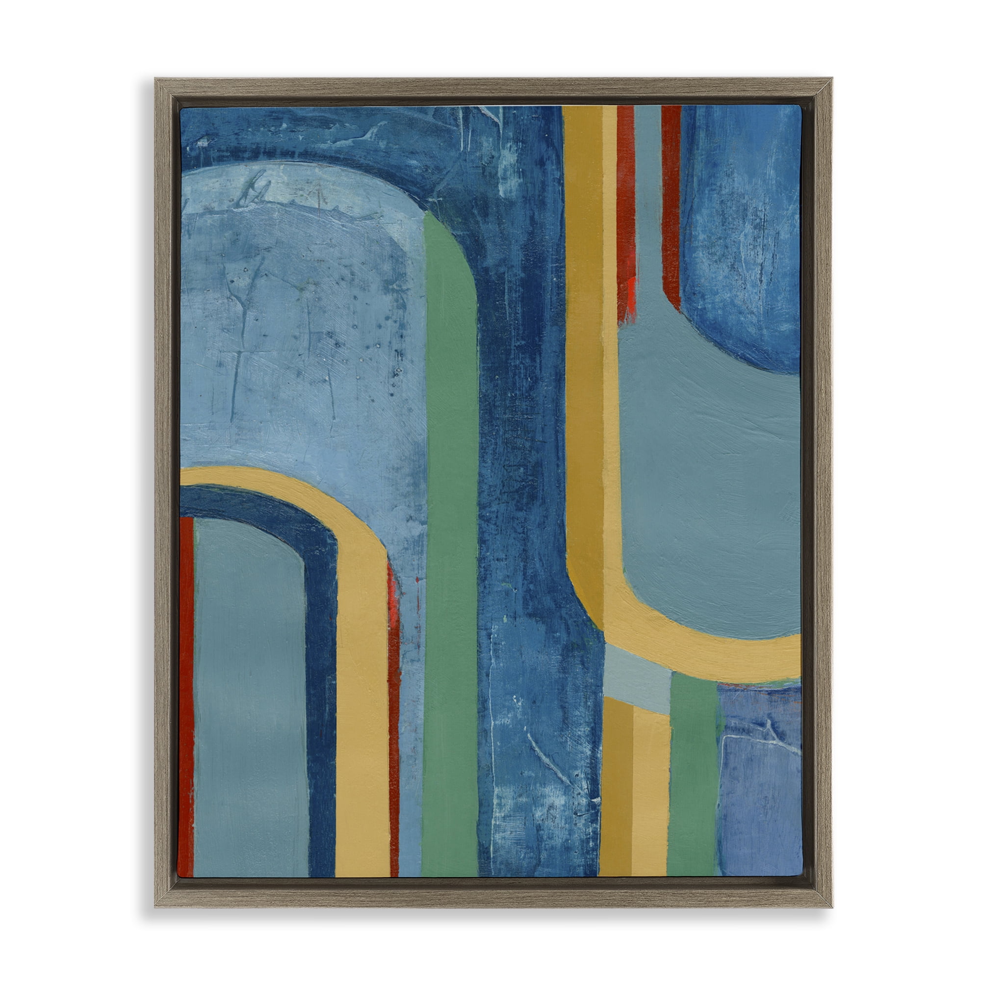 Stupell Industries Dynamic Arches Pattern Abstract Painting Brown Floater Framed Canvas Art Print Wall Art, 17 x 21