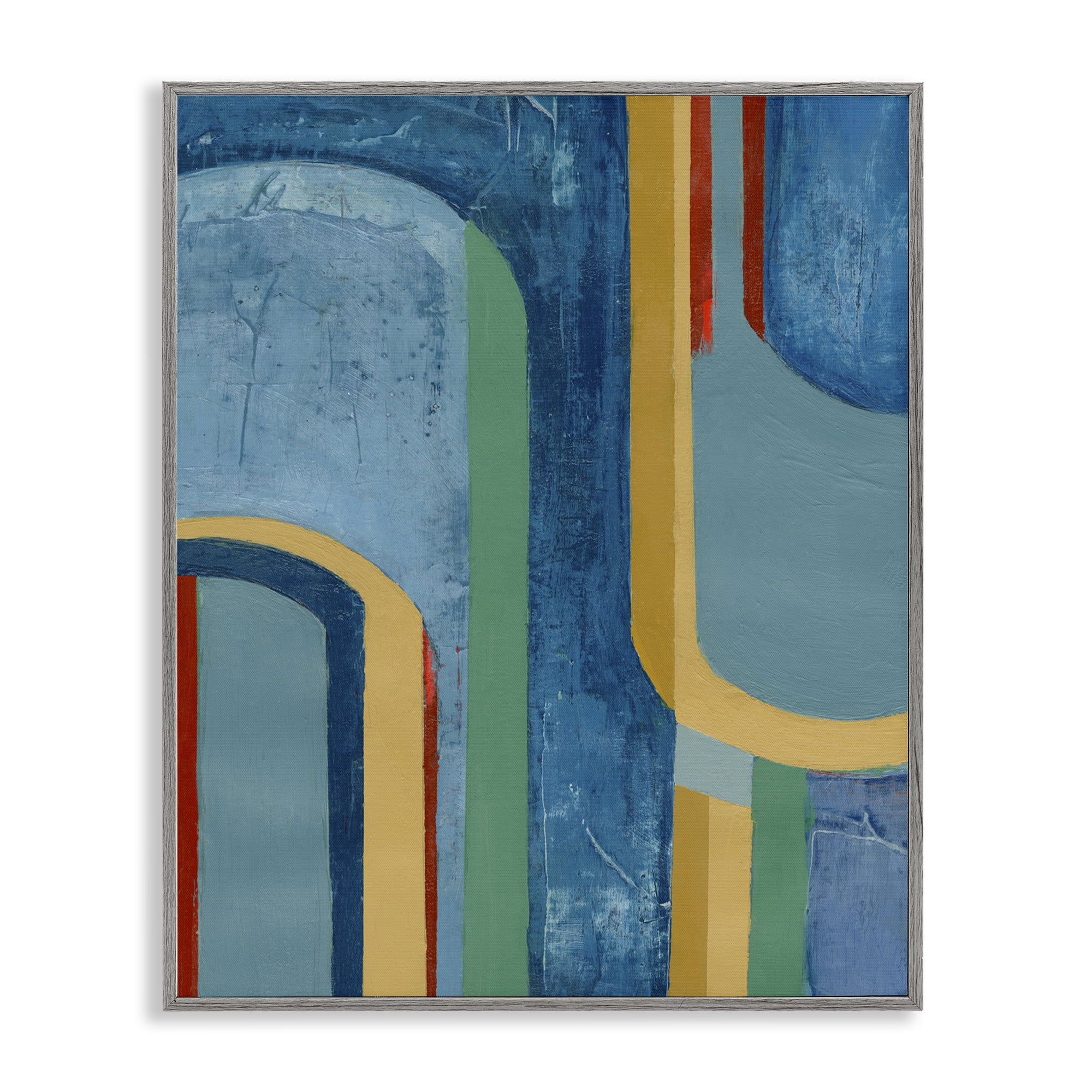 Stupell Industries Dynamic Arches Pattern Abstract Painting Gray Framed Art Print Wall Art, 24 x 30