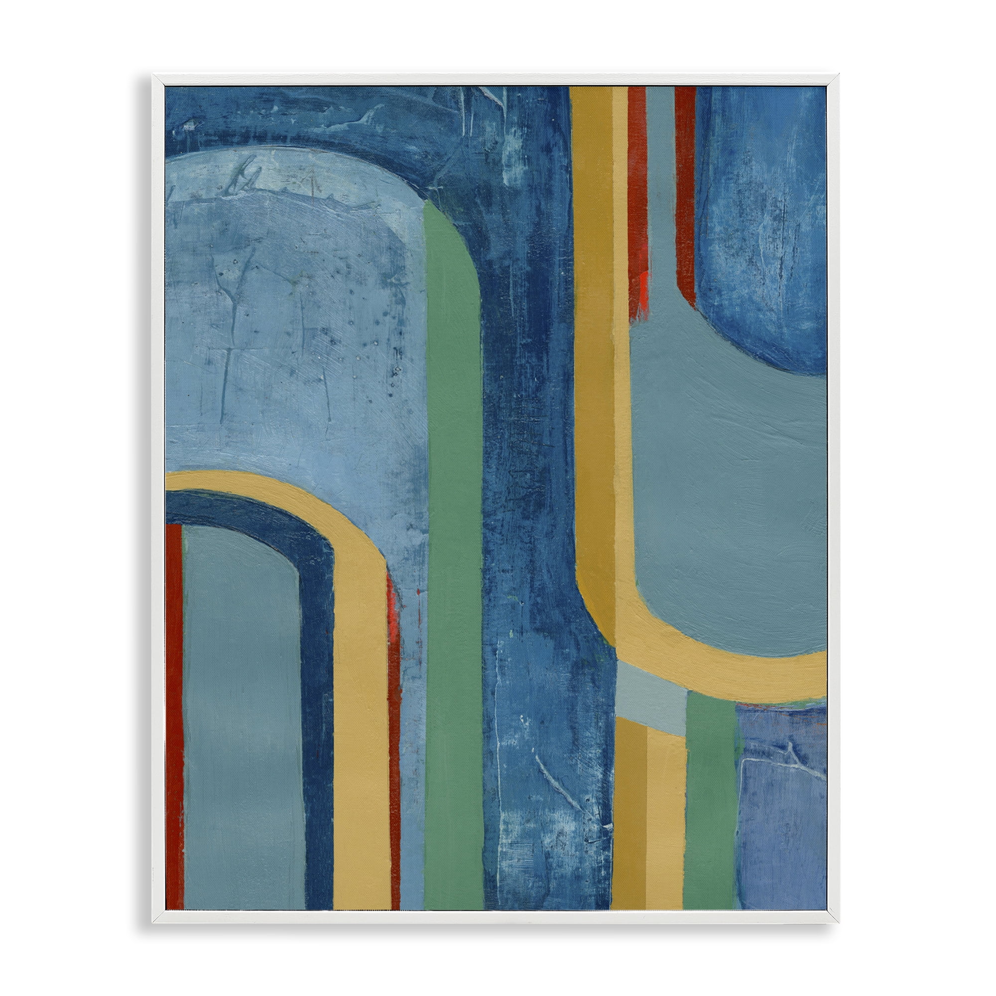 Stupell Industries Dynamic Arches Pattern Abstract Painting White Framed Art Print Wall Art, 24 x 30