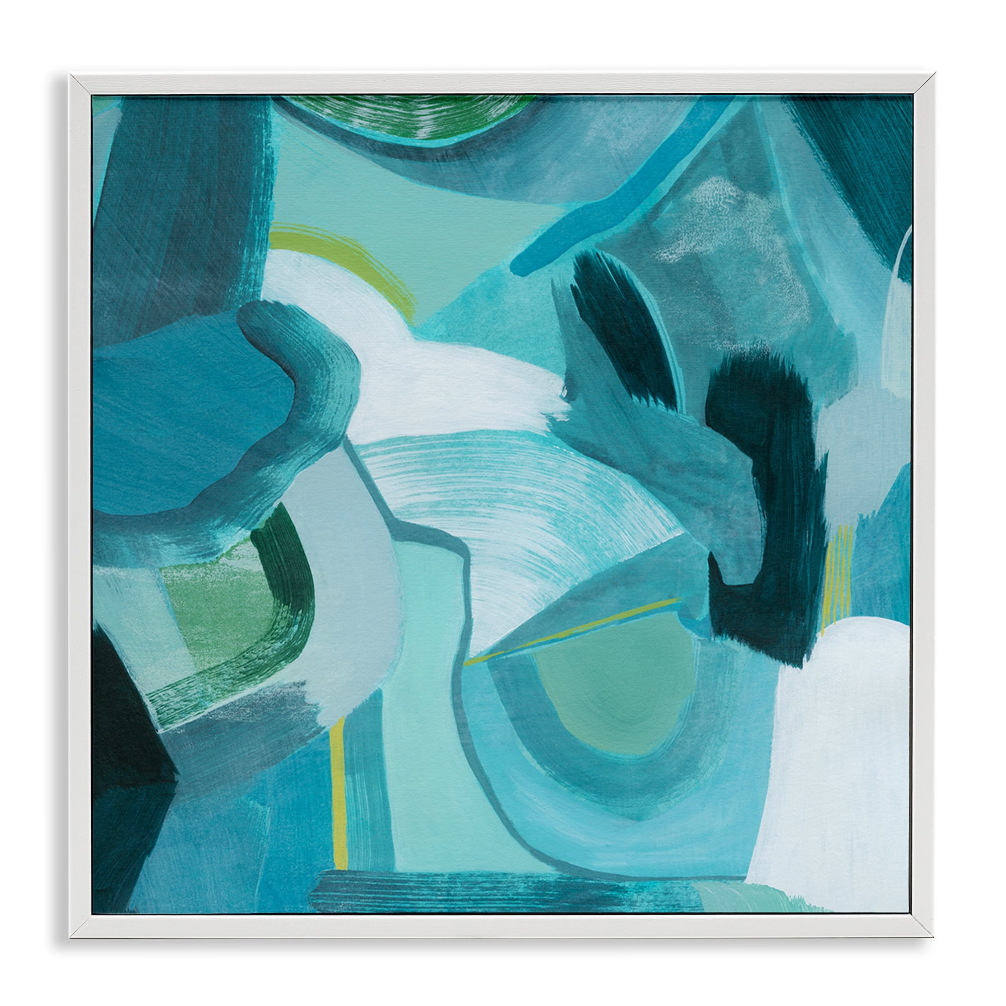 Stupell Industries Dynamic Cascading Shapes Abstract Painting White Framed Art Print Wall Art, 17 x 17