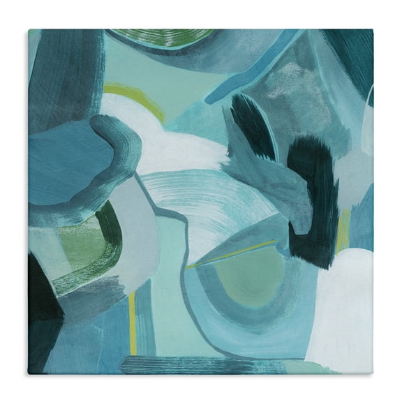 Stupell Industries Dynamic Cascading Shapes Abstract Painting Wrapped Canvas Art Print Wall Art, 17 x 17