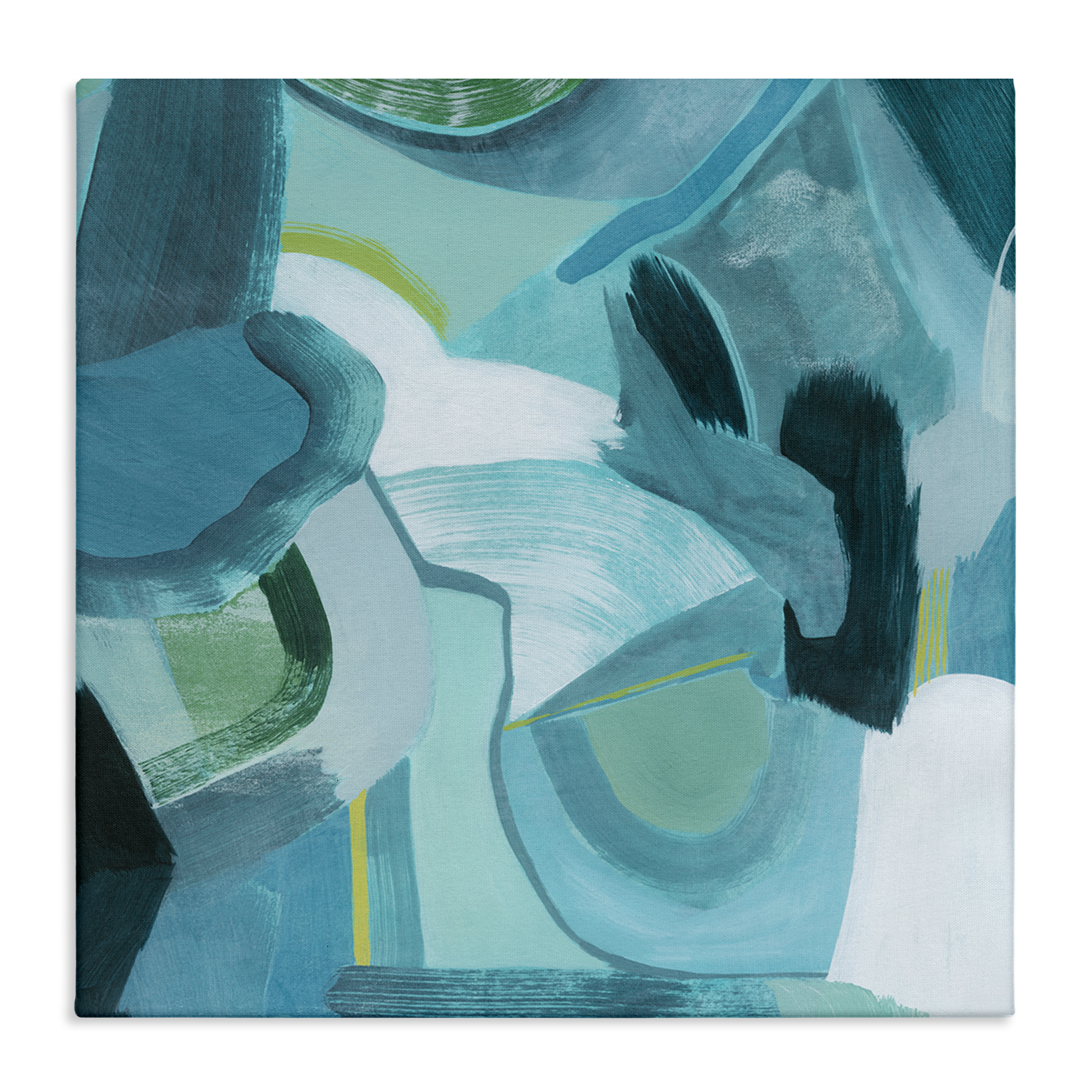 Stupell Industries Dynamic Cascading Shapes Abstract Painting Wrapped Canvas Art Print Wall Art, 24 x 24