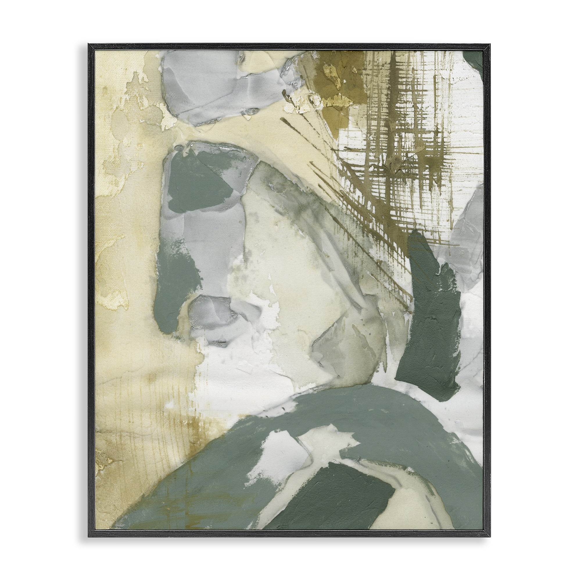 Stupell Industries Dynamic Chaotic Abstract Abstract Painting Black Framed Art Print Wall Art, 24 x 30