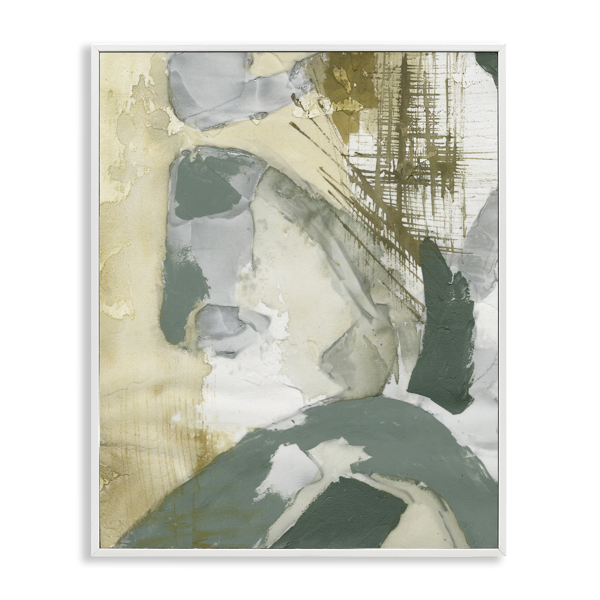 Stupell Industries Dynamic Chaotic Abstract Abstract Painting White Framed Art Print Wall Art, 11 x 14