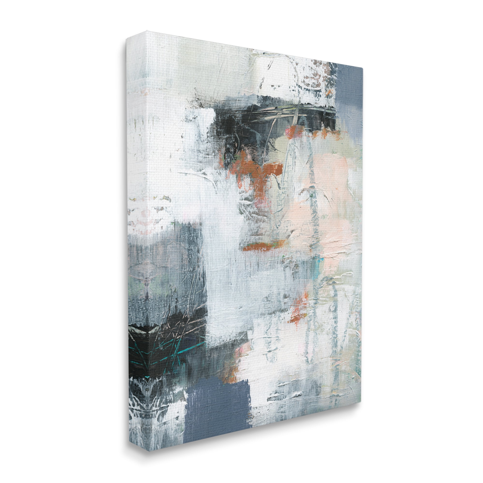 Stupell Industries Dynamic Fort Architecture Abstraction Dense Layered Shapes Abstract Painting Gallery Wrapped Canvas Print Wall Art, 36 x 48