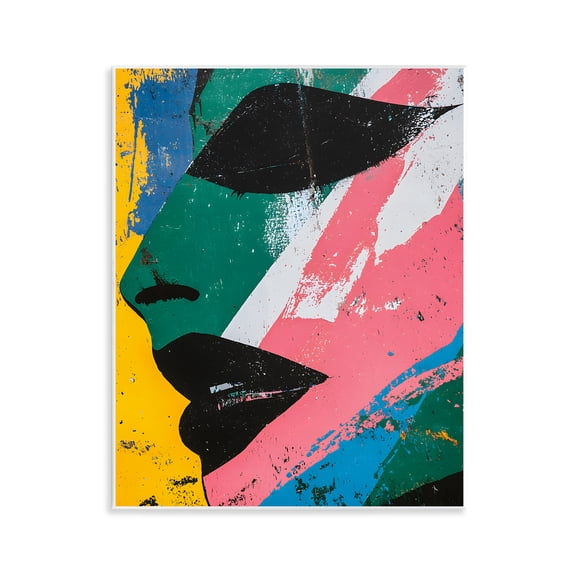 Stupell Industries Dynamic Fractal Face Abstract Painting Unframed Art Print Wall Art, 11 x 14