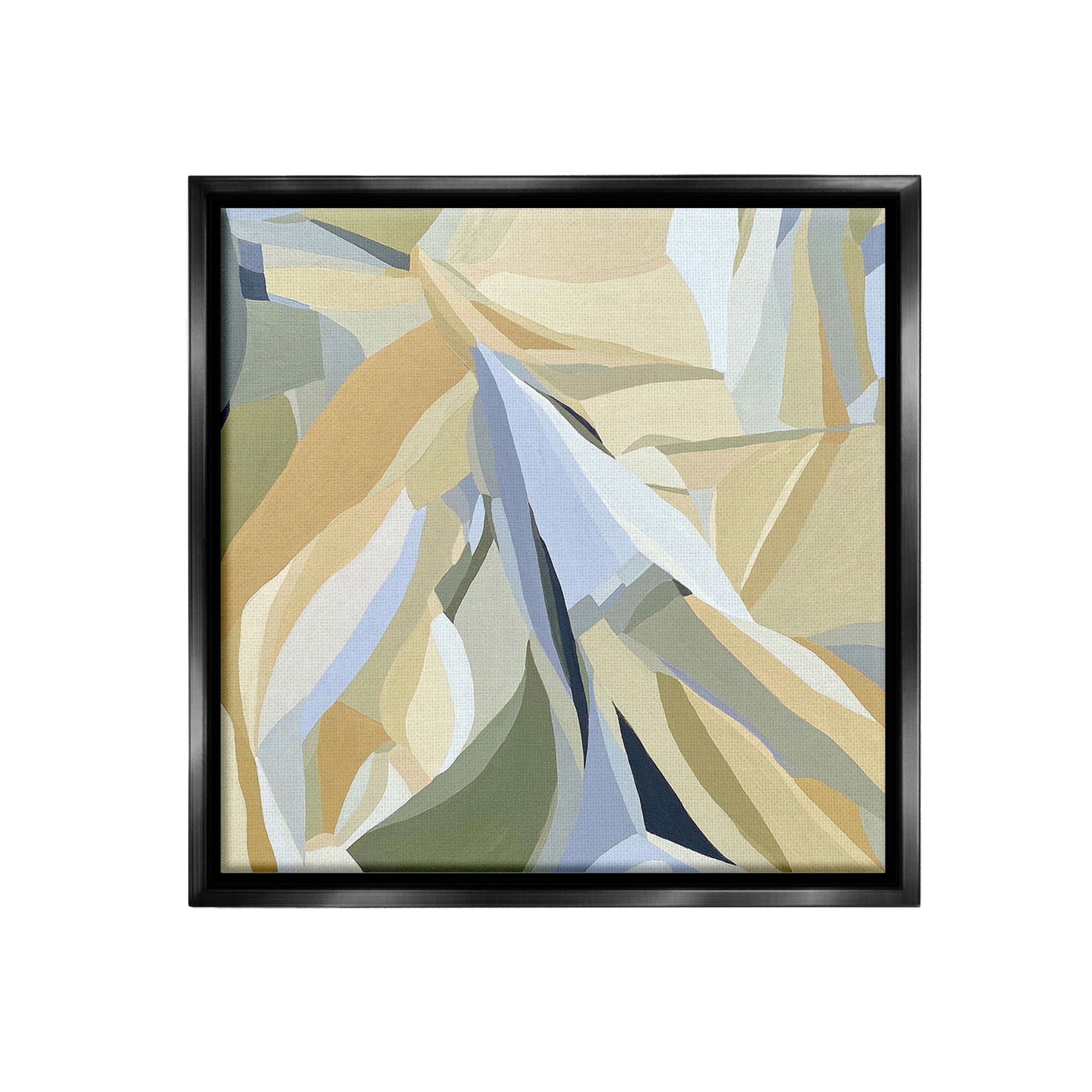 Stupell Industries Dynamic Geometric Pattern Abstract Painting Black Floater Framed Canvas Art Print Wall Art, 18 x 18