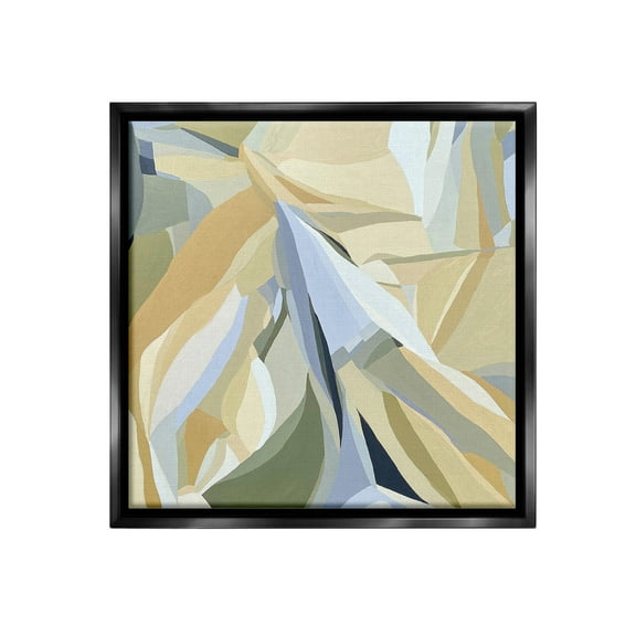 Stupell Industries Dynamic Geometric Pattern Abstract Painting Black Floater Framed Canvas Art Print Wall Art, 18 x 18