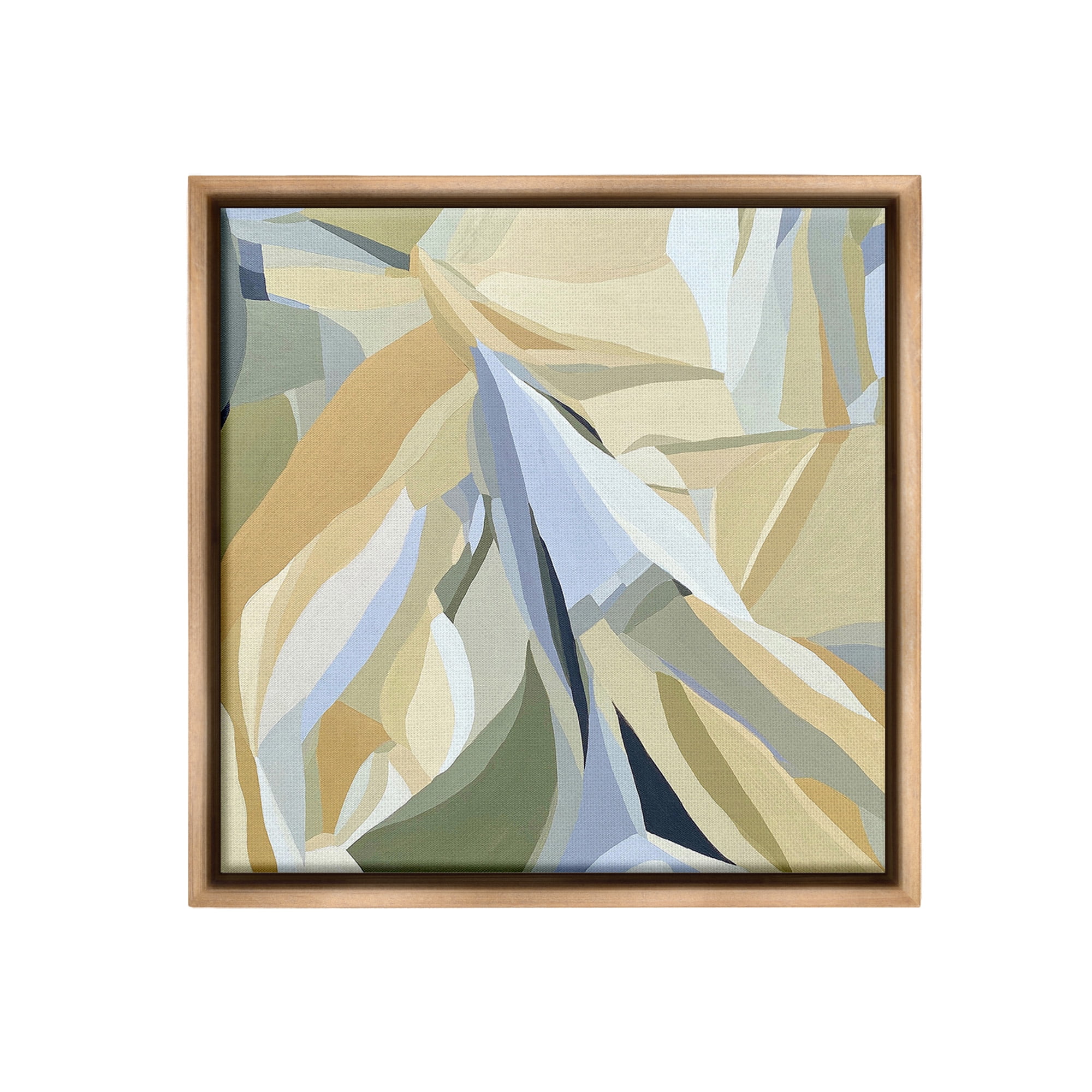 Stupell Industries Dynamic Geometric Pattern Abstract Painting Brown Floater Framed Canvas Art Print Wall Art, 18 x 18