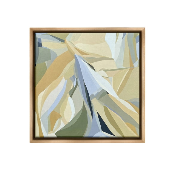 Stupell Industries Dynamic Geometric Pattern Abstract Painting Brown Floater Framed Canvas Art Print Wall Art, 18 x 18