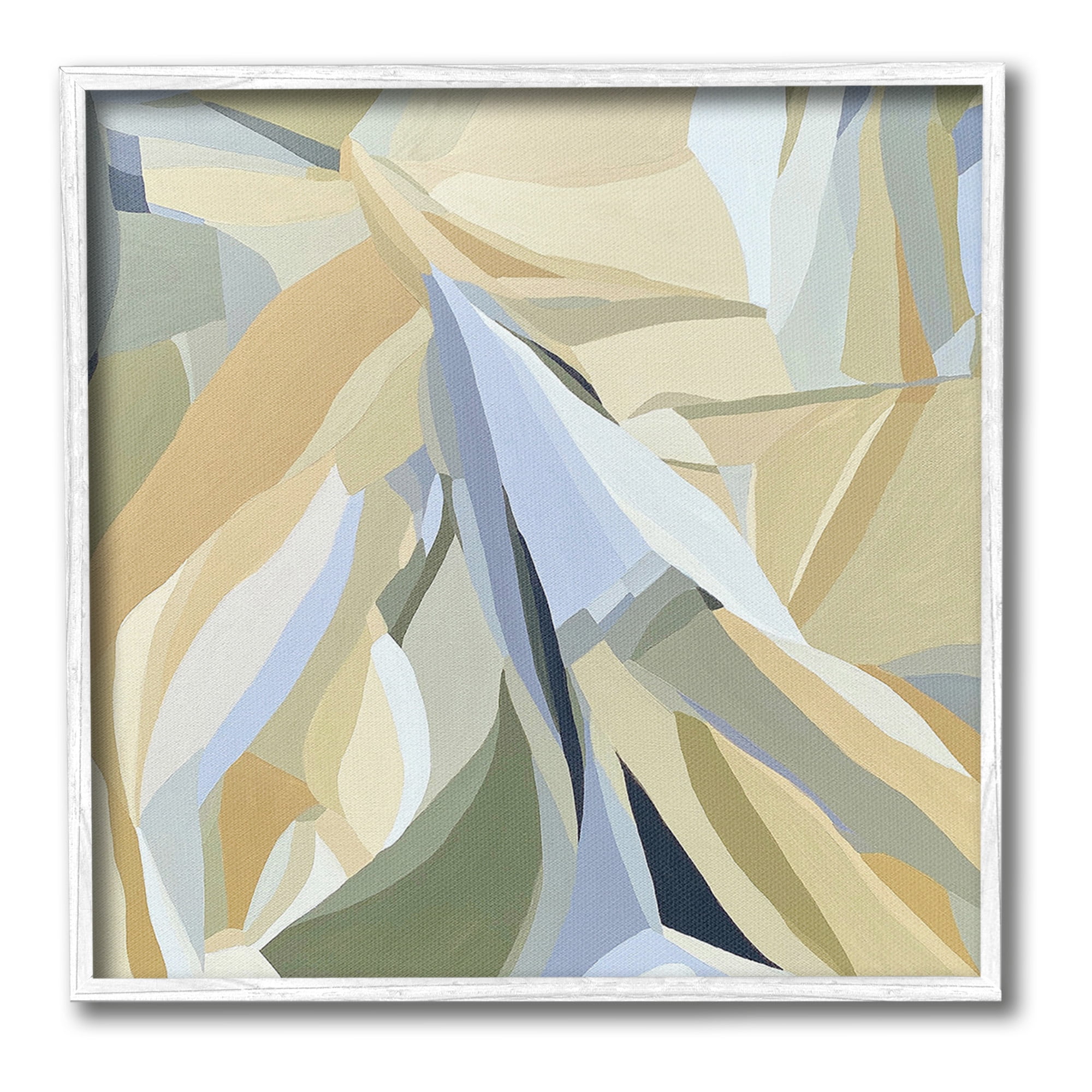 Stupell Industries Dynamic Geometric Pattern Abstract Painting White Framed Art Print Wall Art, 12 x 12