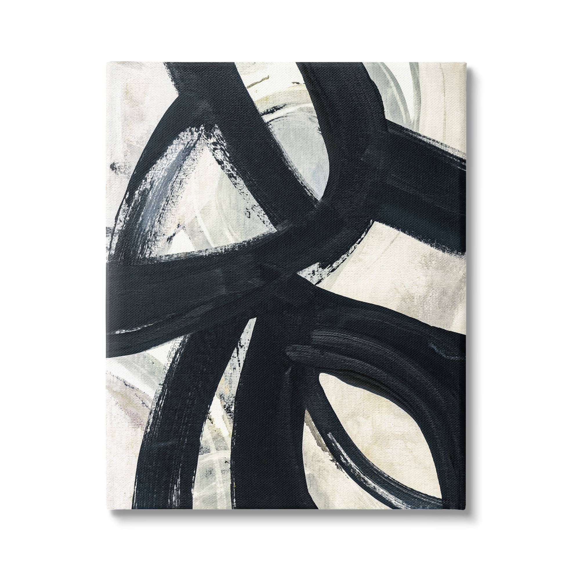 Stupell Industries Dynamic Modern Black Paint Strokes Bold Abstract Painting Gallery Wrapped Canvas Print Wall Art, Design by Susan Jill