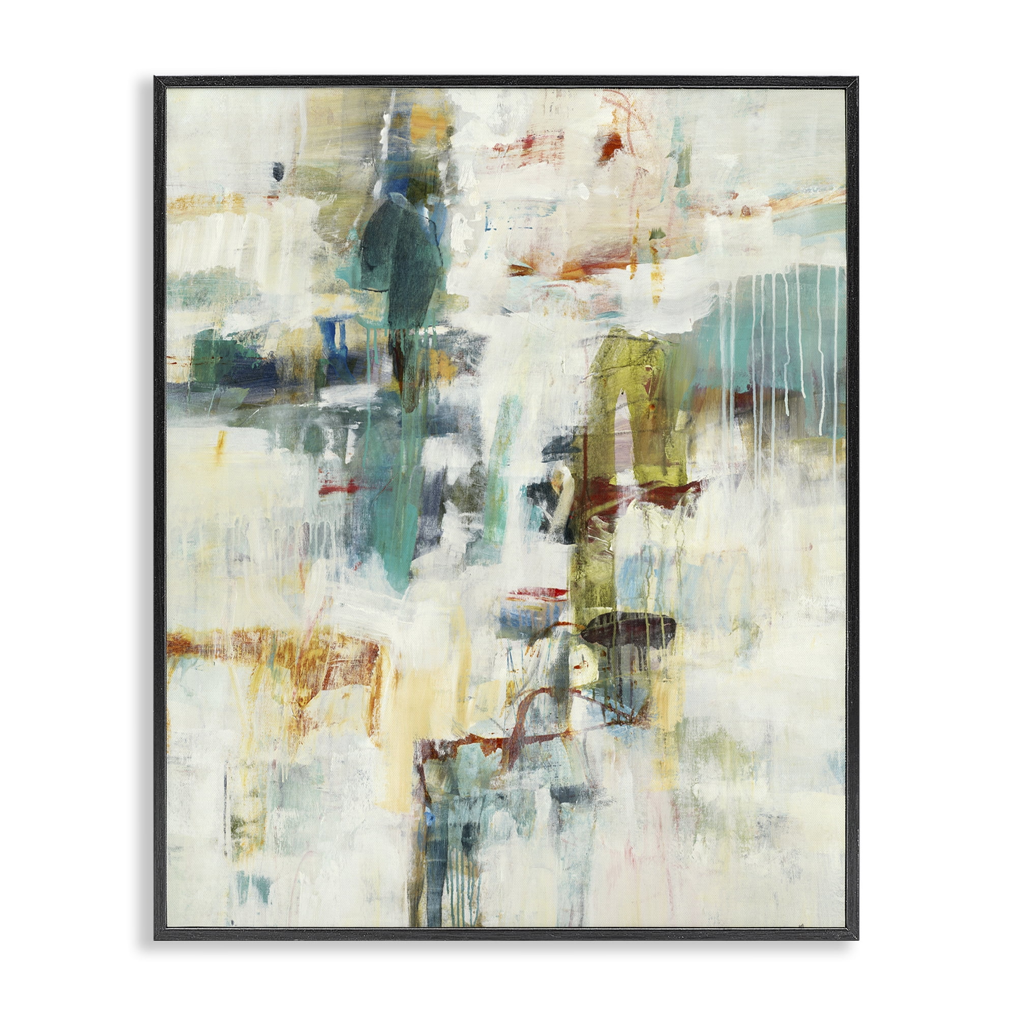 Stupell Industries Dynamic Paint Drips Black Framed Giclee Art, design by Lisa Ridgers