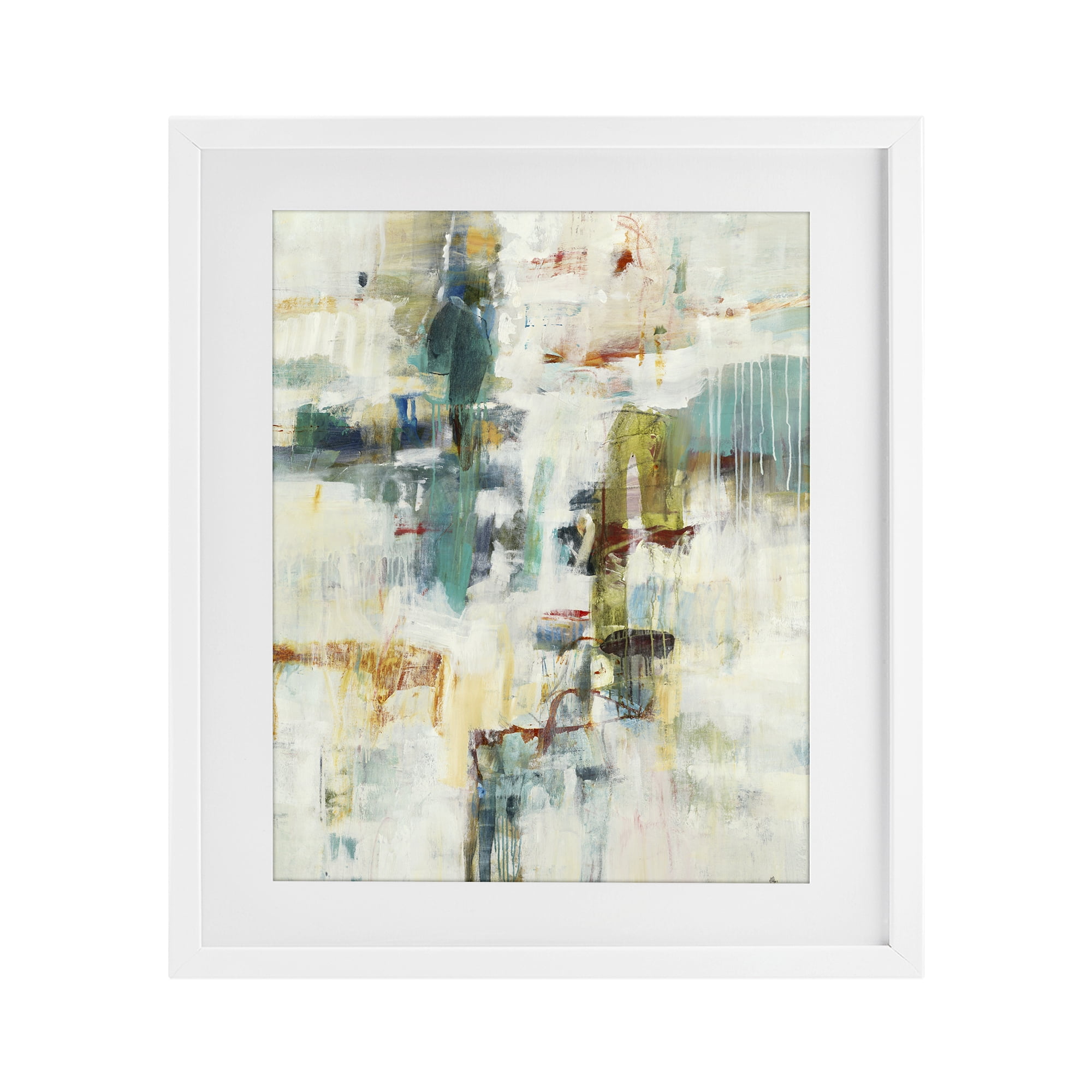 Stupell Industries Dynamic Paint Drips White Framed Print Under Glass, design by Lisa Ridgers