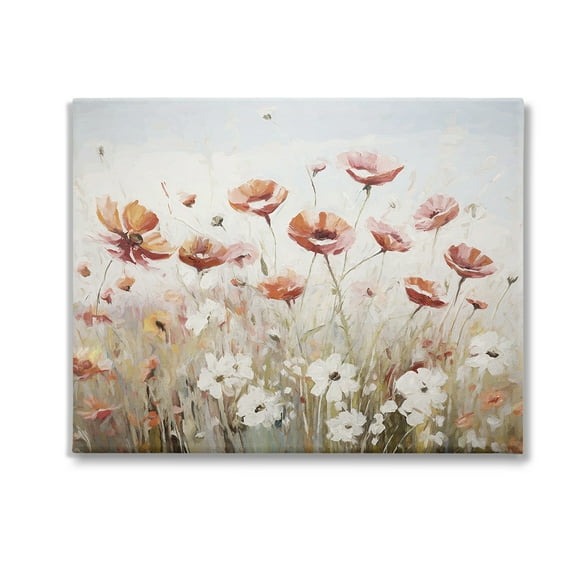 Stupell Industries Dynamic Poppy Meadow Botanical & Floral Painting Gallery Wrapped Canvas Art Print Wall Art, 20 x 16