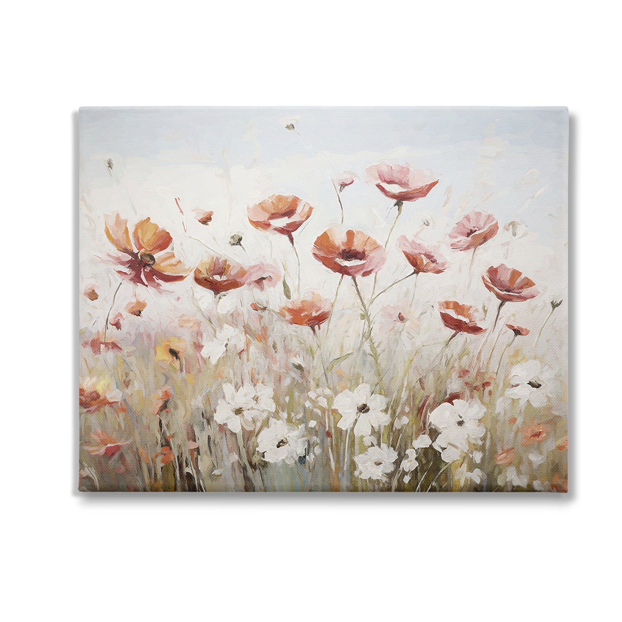 Stupell Industries Dynamic Poppy Meadow Botanical & Floral Painting Gallery Wrapped Canvas Art Print Wall Art, 30 x 24