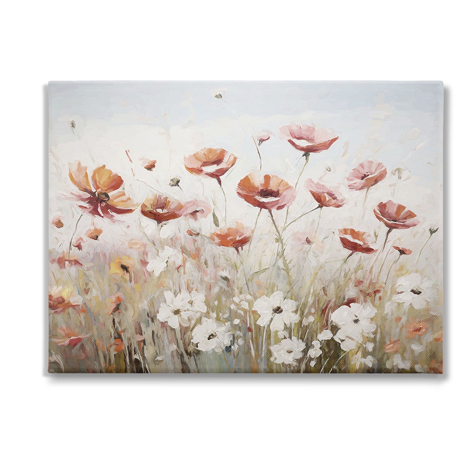 Stupell Industries Dynamic Poppy Meadow Botanical & Floral Painting Gallery Wrapped Canvas Art Print Wall Art, 48 x 36