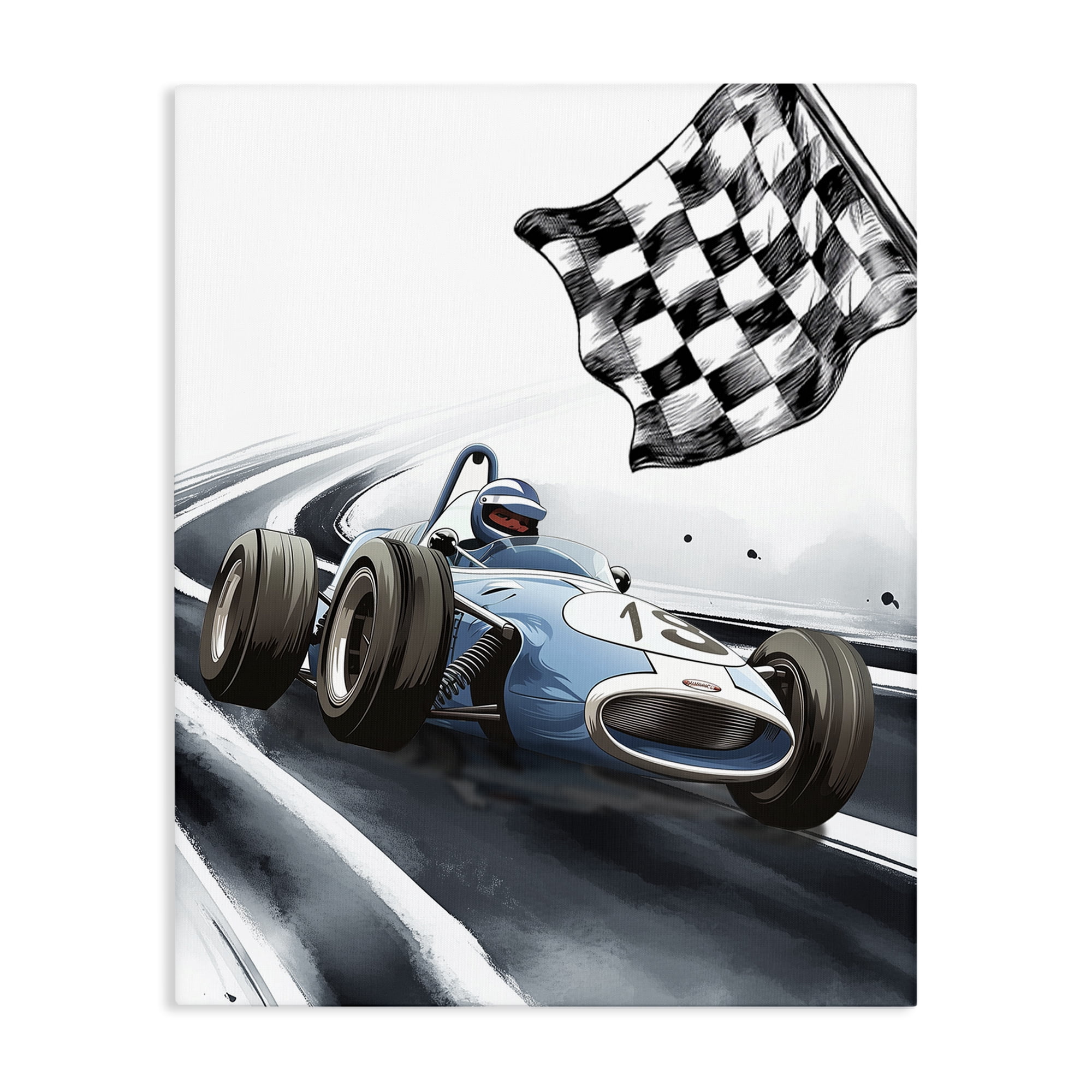 Stupell Industries Dynamic Racecar Driving Canvas Wall Art, design by Christine Simpson Art