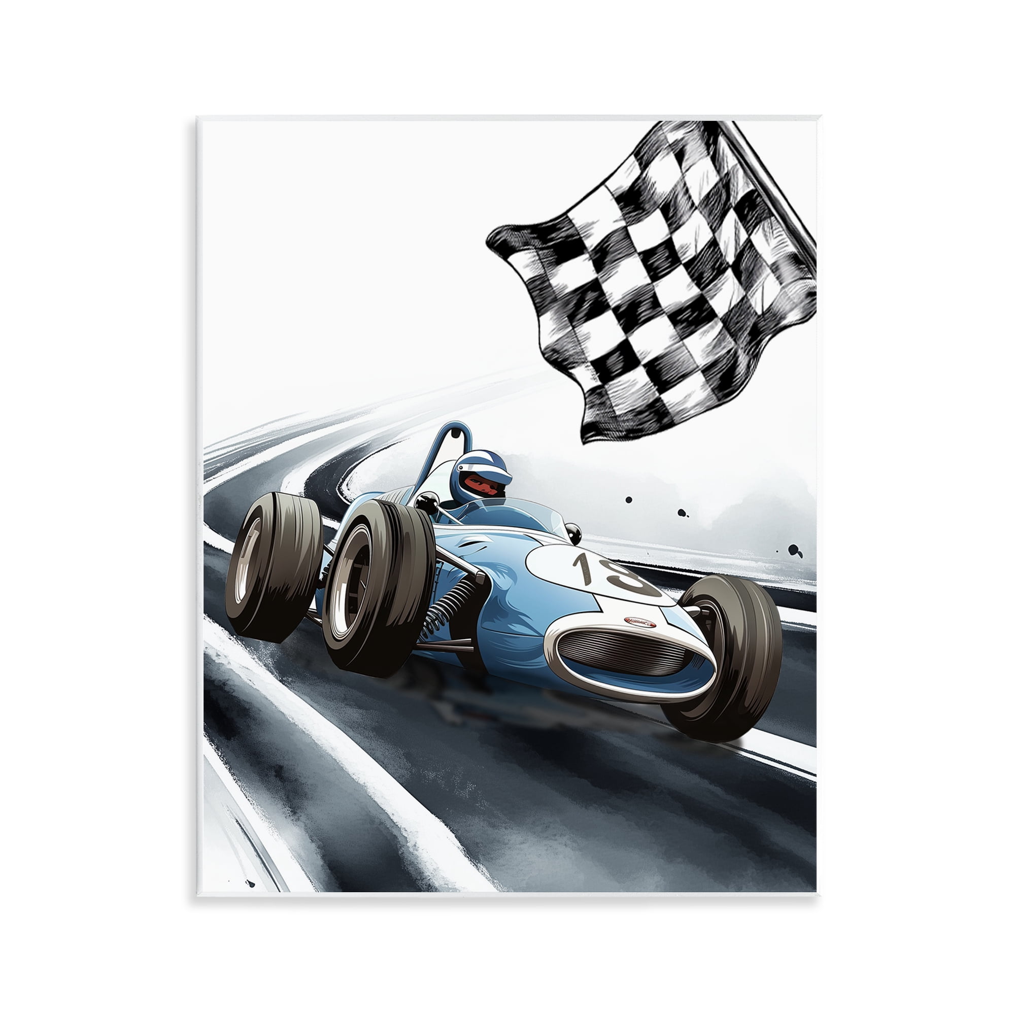 Stupell Industries Dynamic Racecar Driving Wall Plaque Art, design by Christine Simpson Art