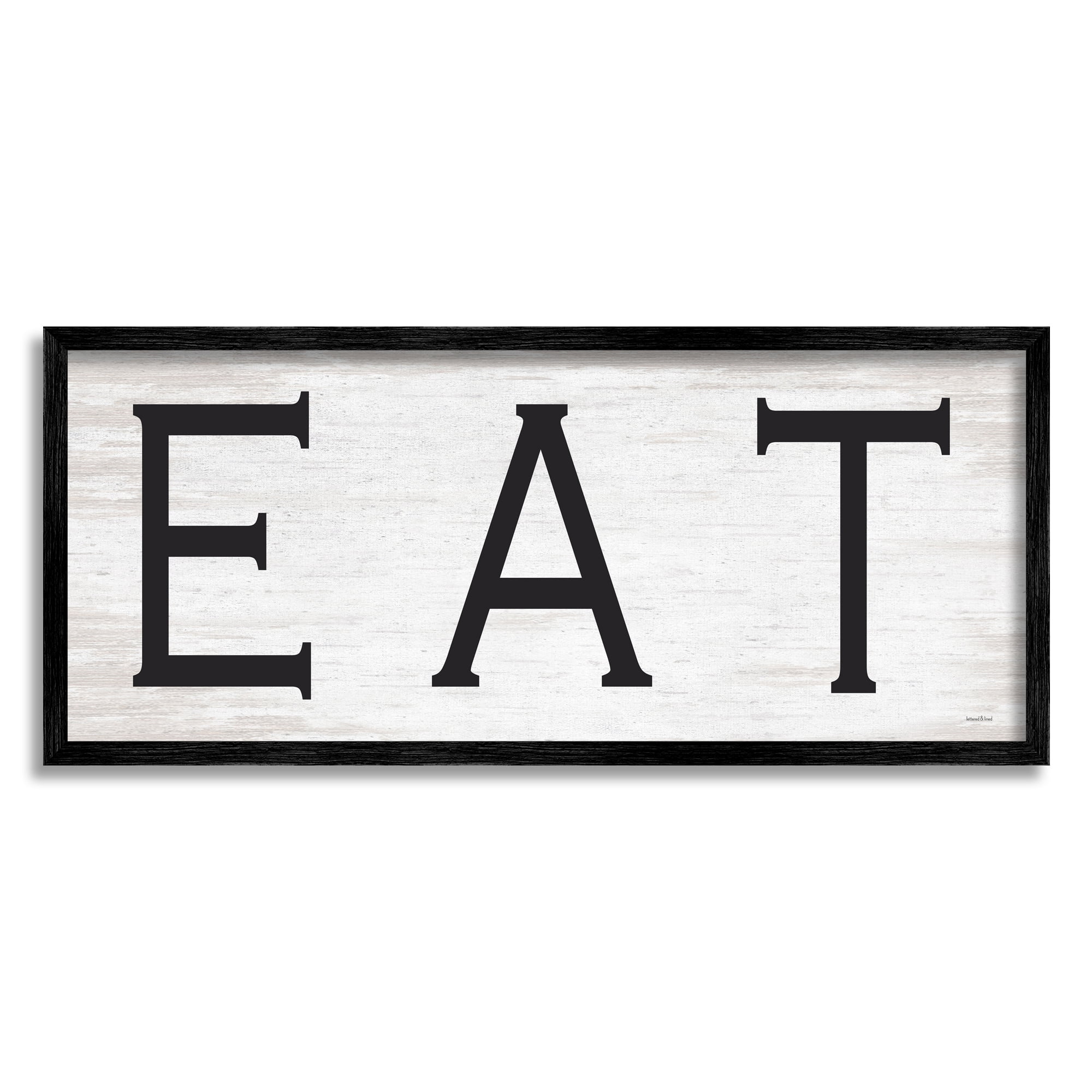 Stupell Industries EAT Farmhouse Kitchen Sign Soft Distressed Pattern, 30 x 13, Design by Lettered and Lined