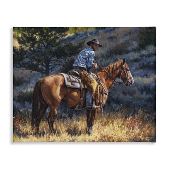 Stupell Industries Early Start Cowboy Animals & Insects Painting Gallery Wrapped Canvas Art Print Wall Art, 20 x 16