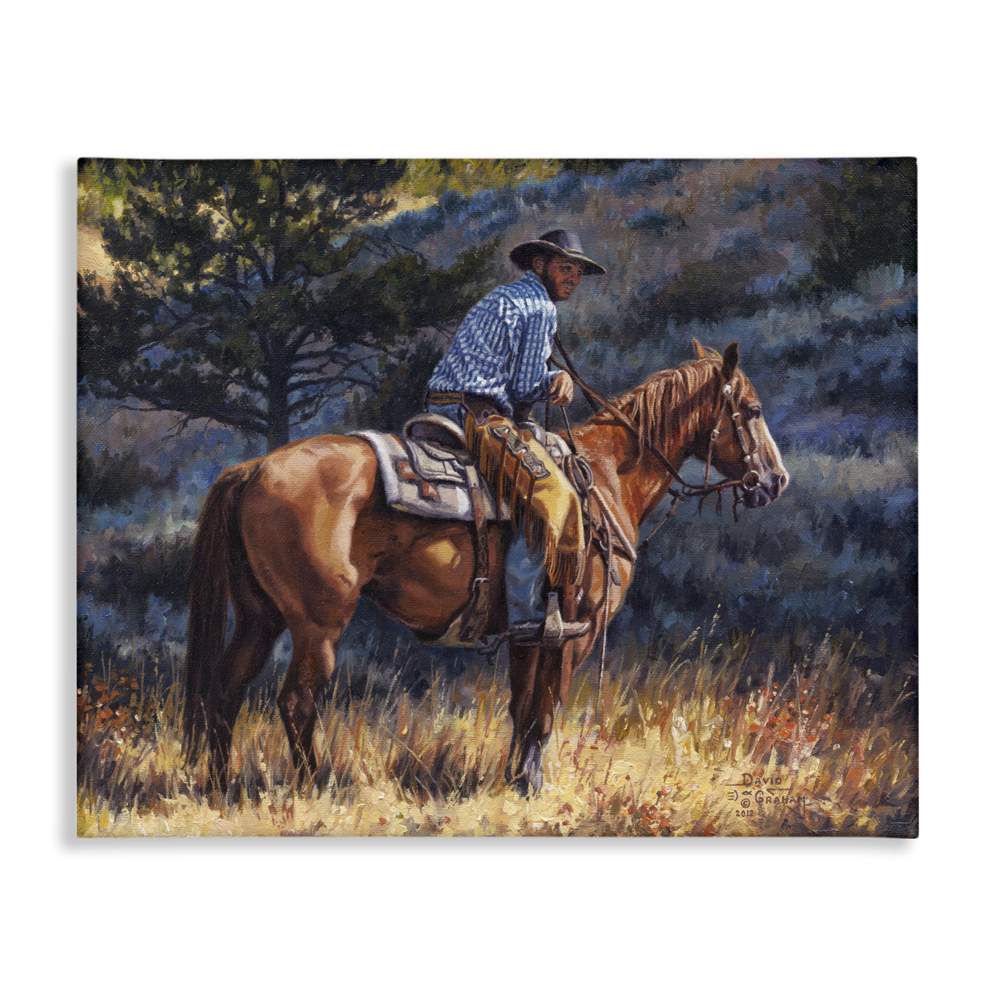 Stupell Industries Early Start Cowboy Animals & Insects Painting Gallery Wrapped Canvas Art Print Wall Art, 30 x 24