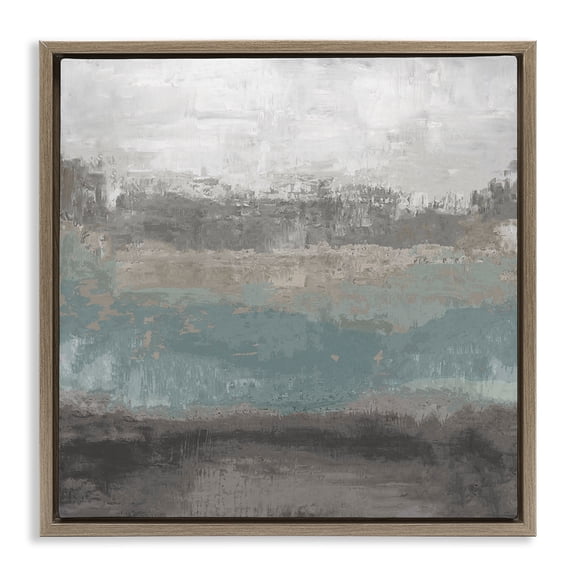 Stupell Industries Earth And Sea Gradient Brown Framed Floater Canvas Wall Art design by Hannah Dawson, 25 x 25