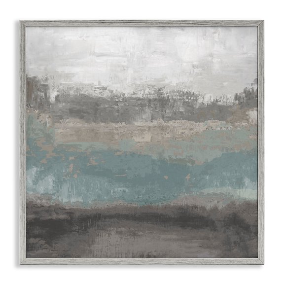 Stupell Industries Earth And Sea Gradient Gray Framed Giclee Art design by Hannah Dawson, 24 x 24