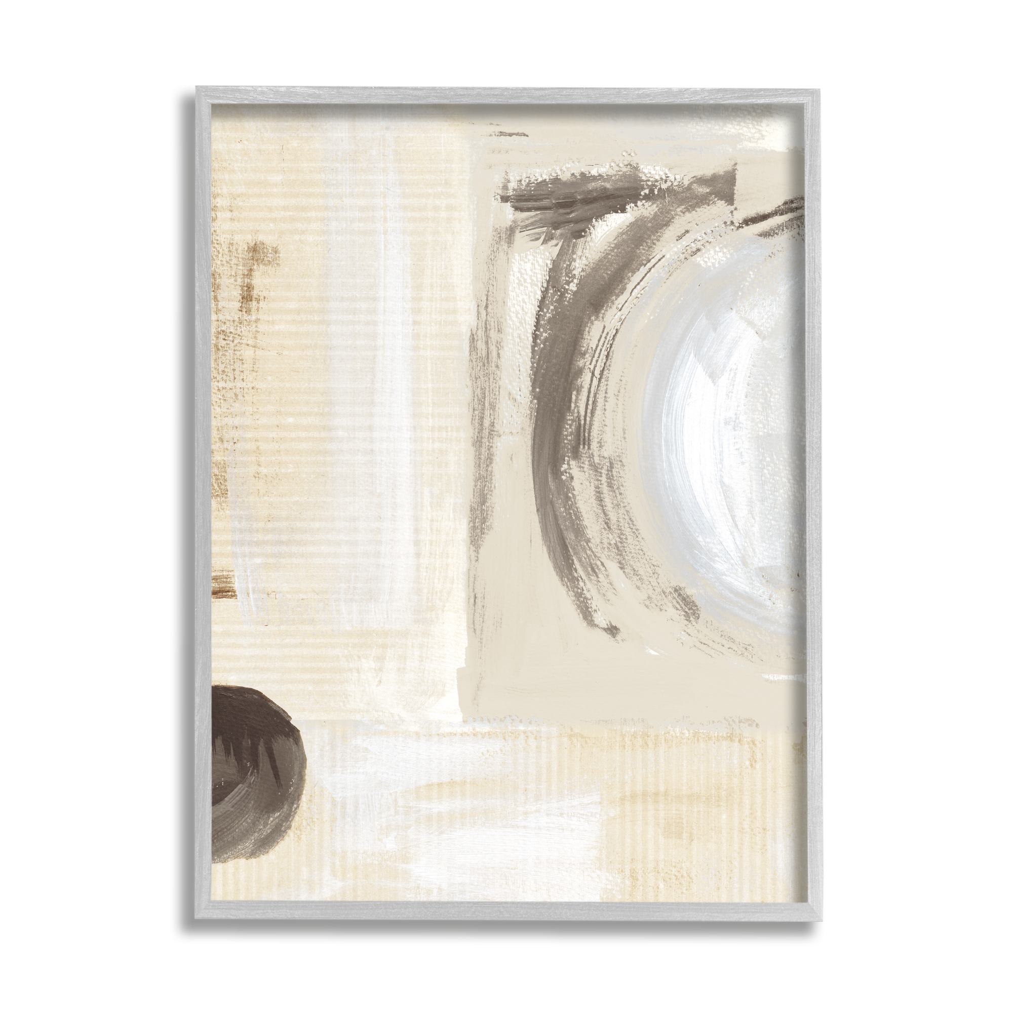 Stupell Industries Earth Tone Brushed Paint Abstract Painting Gray Framed Art Print Wall Art, 16 x 20