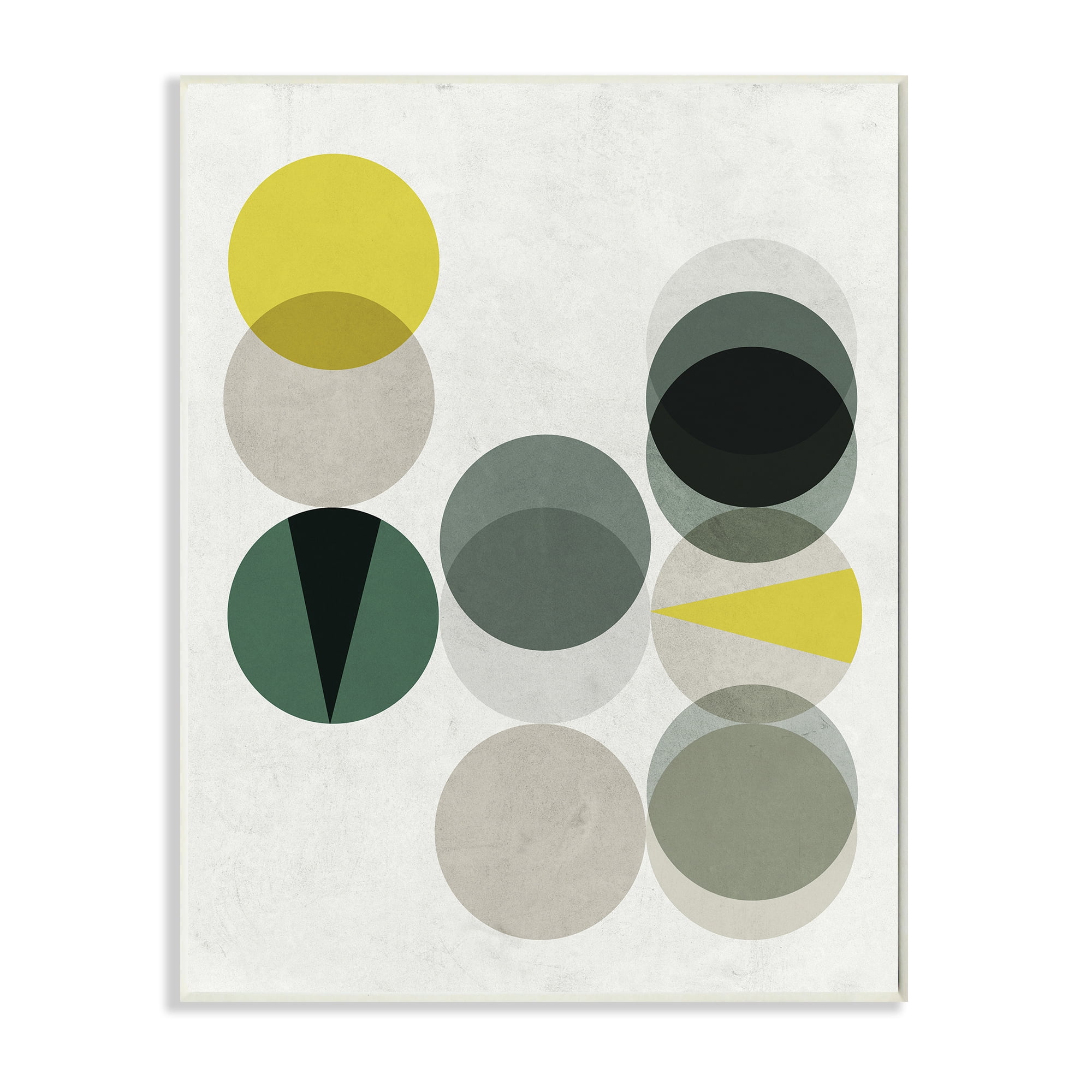 Stupell Industries Earth Tone Layered Circular Shapes Green Grey Abstract Painting Unframed Art Print Wall Art, 10 x 15