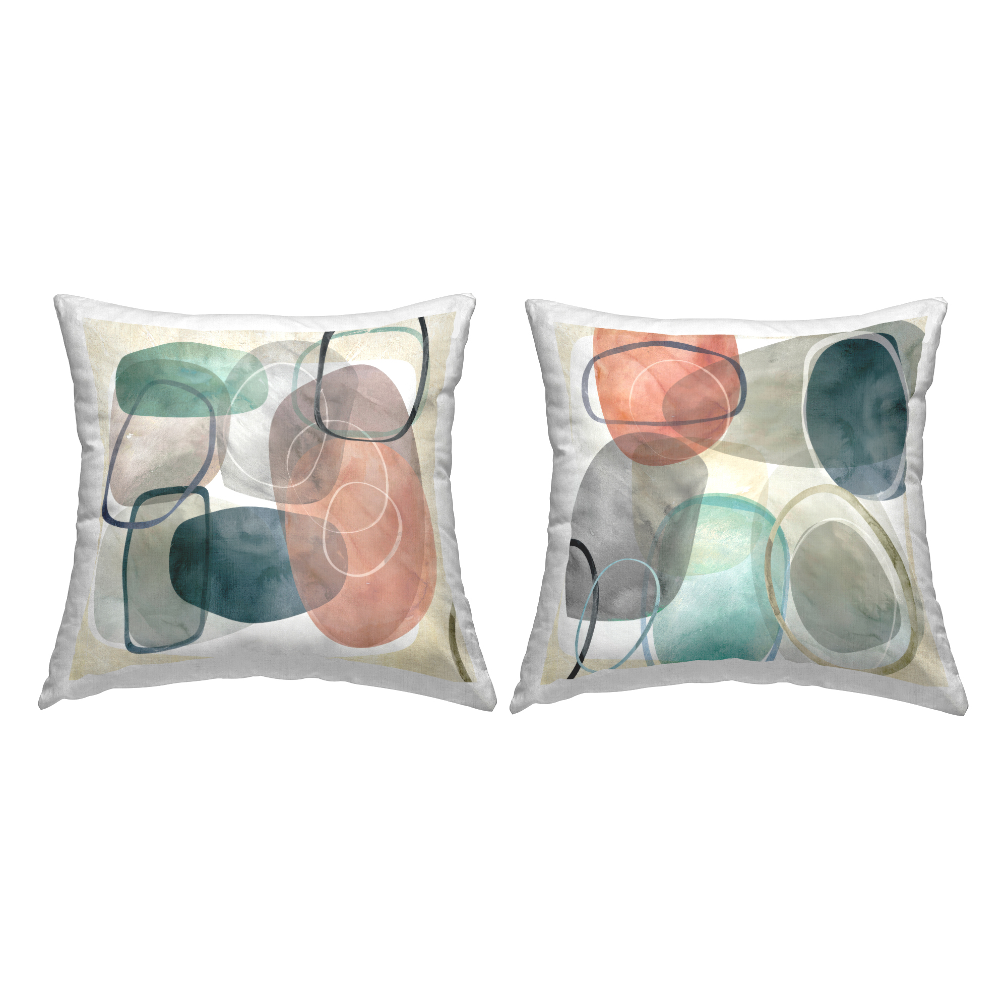 Stupell Industries Earth Tone Obliques Decorative Printed Throw Pillow Design by Carol Robinson.