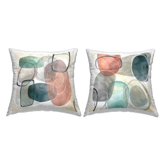 Stupell Industries Earth Tone Obliques Decorative Printed Throw Pillow Design by Carol Robinson.