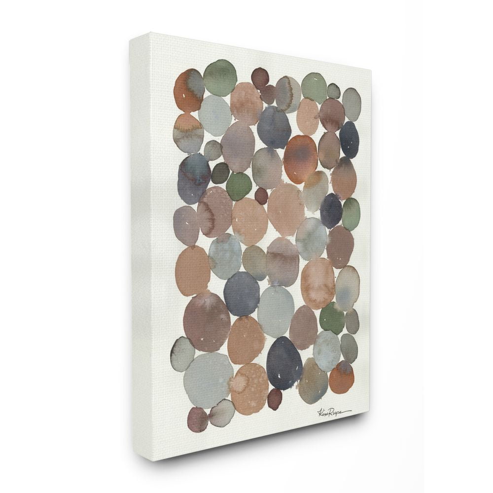 Stupell Industries Earth Tone Organic Circles Abstract Cobblestone Design Canvas Wall Art Design by Kim Rupe, 16" x 20"