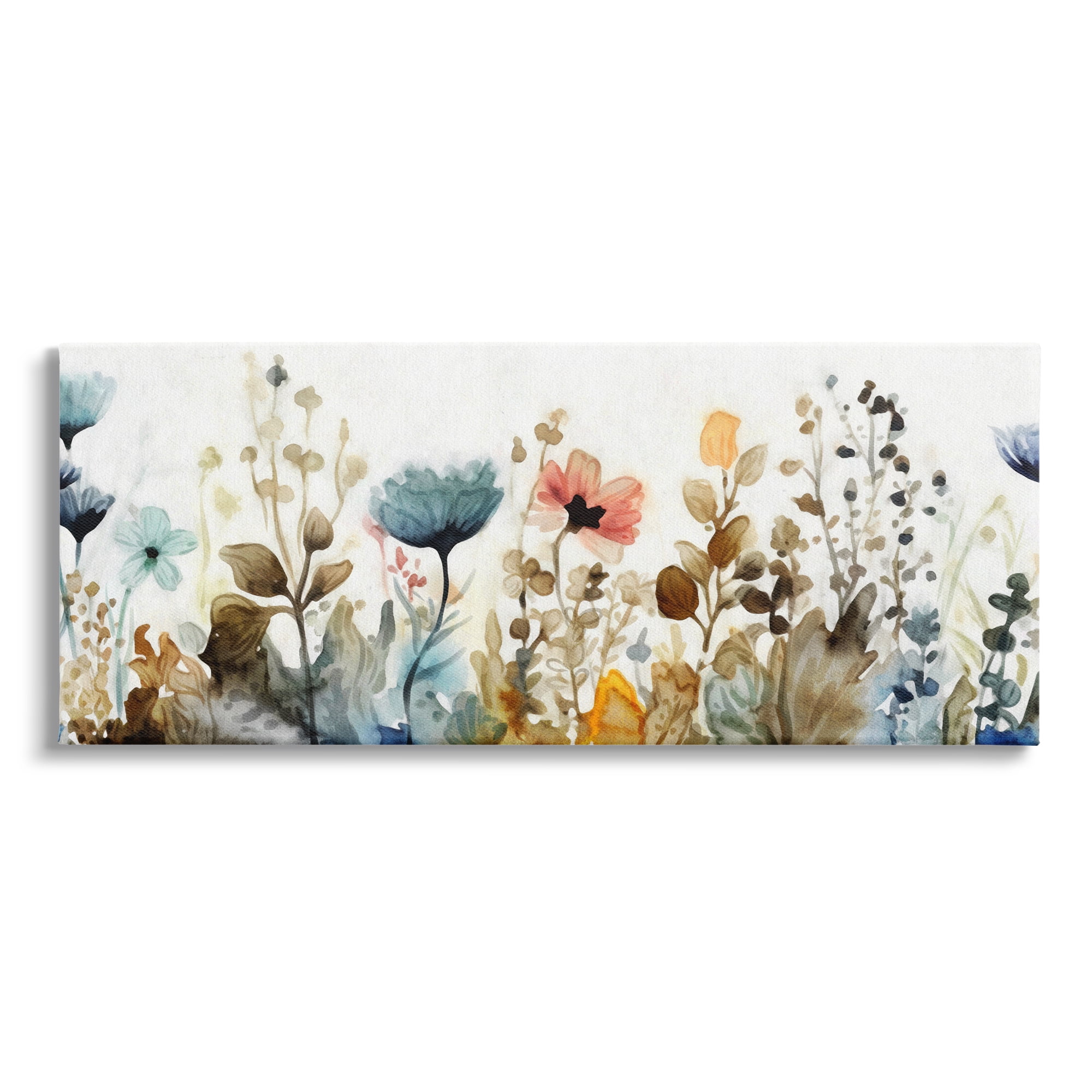 Earth Tones Floral Botanical Canvas Wall Art, 24 x 10