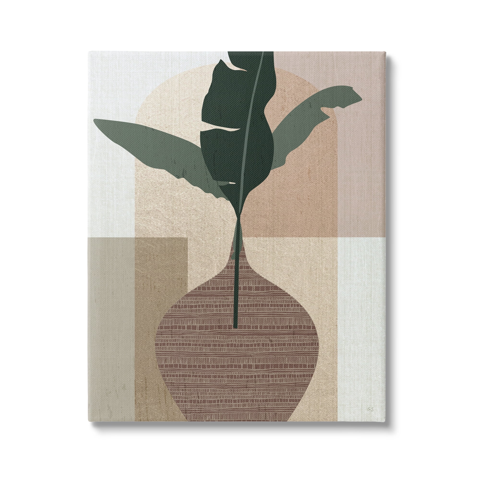Stupell Industries Earth Tones Plant Sprig Botanical & Floral Painting Gallery Wrapped Canvas Art Print Wall Art, 36 x 48