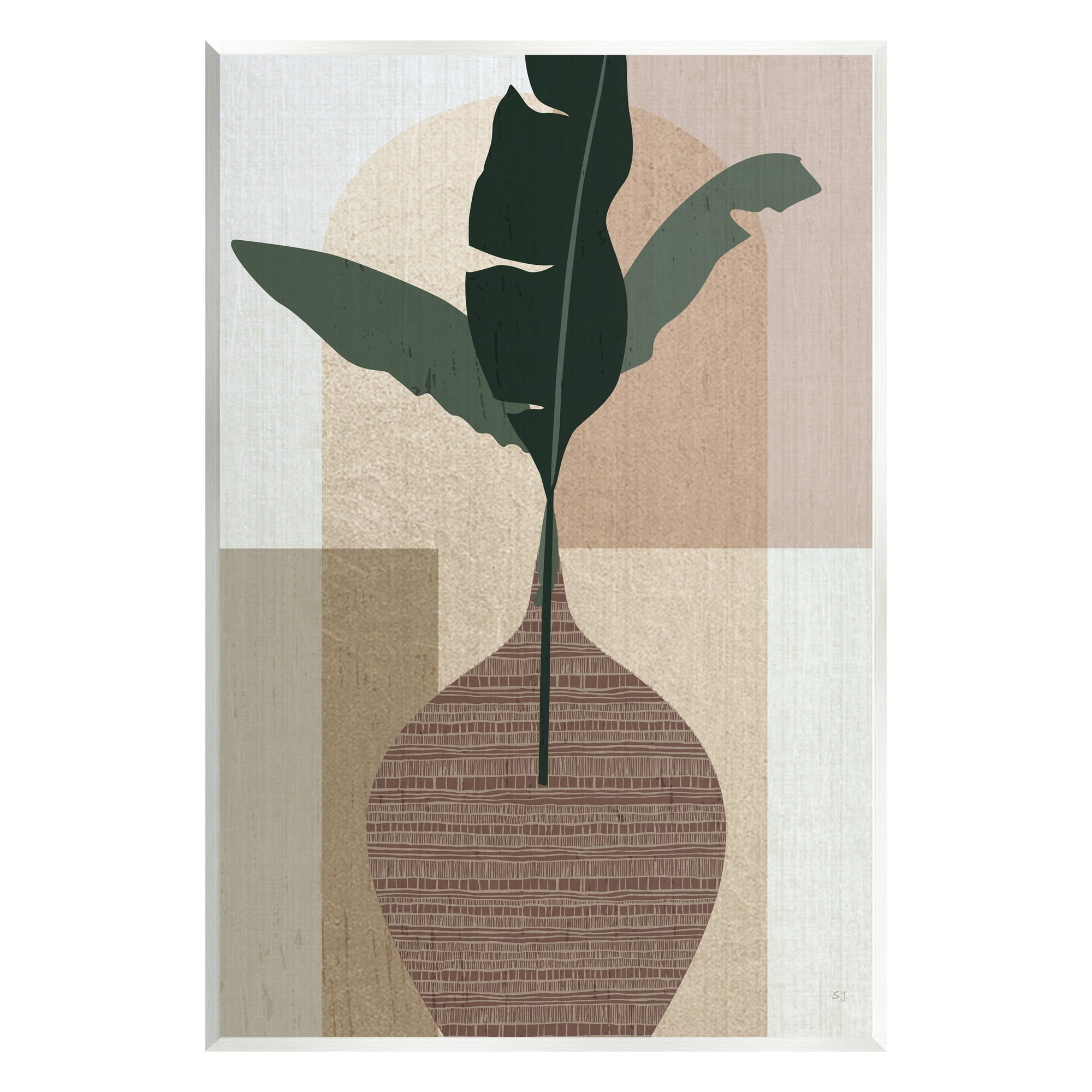 Stupell Industries Earth Tones Plant Sprig Botanical & Floral Painting Unframed Art Print Wall Art, 13 x 19