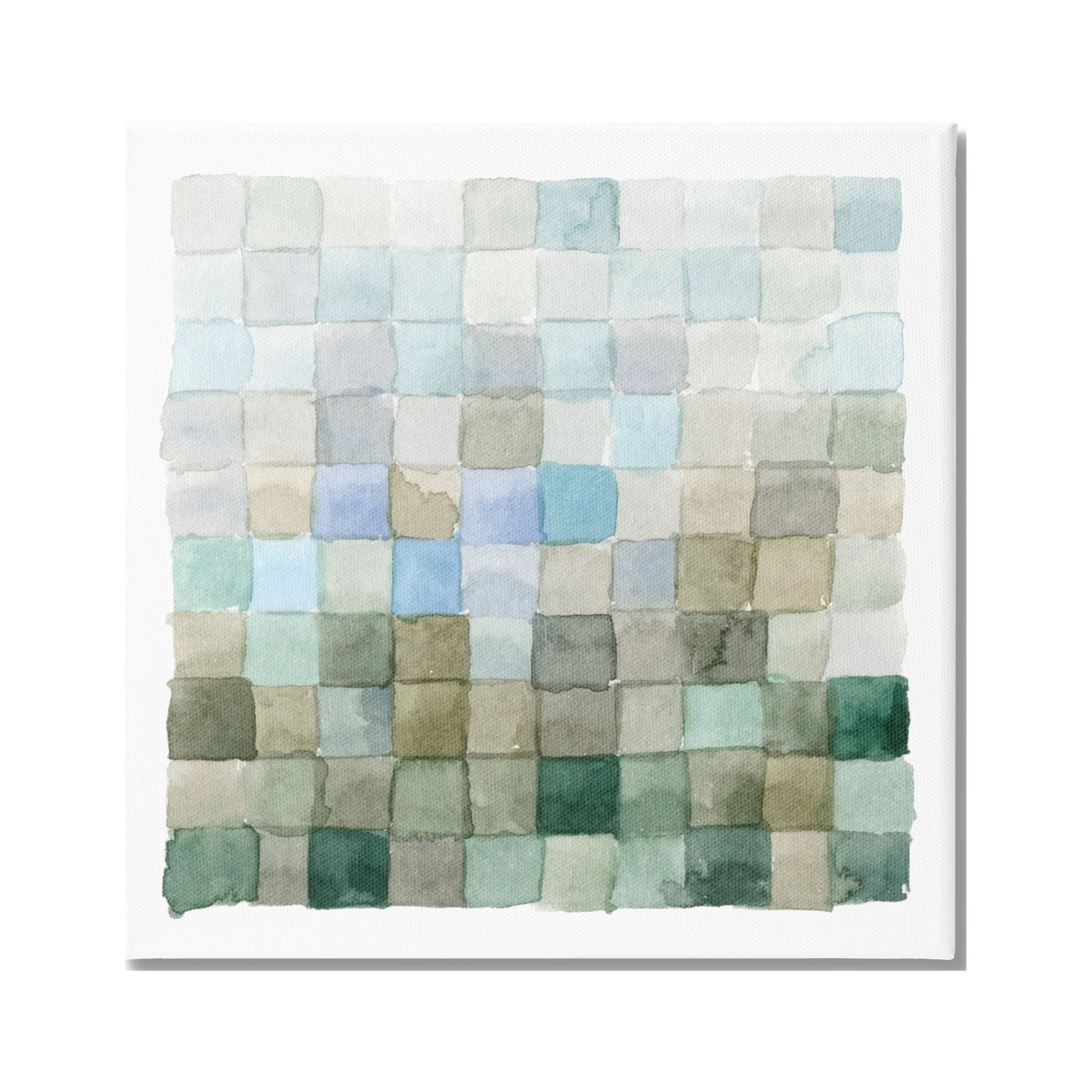 Stupell Industries Earth Tones Watercolor Detail Square Shape Pattern Canvas Wall Art, 17 x 17, Design by Emma Caroline