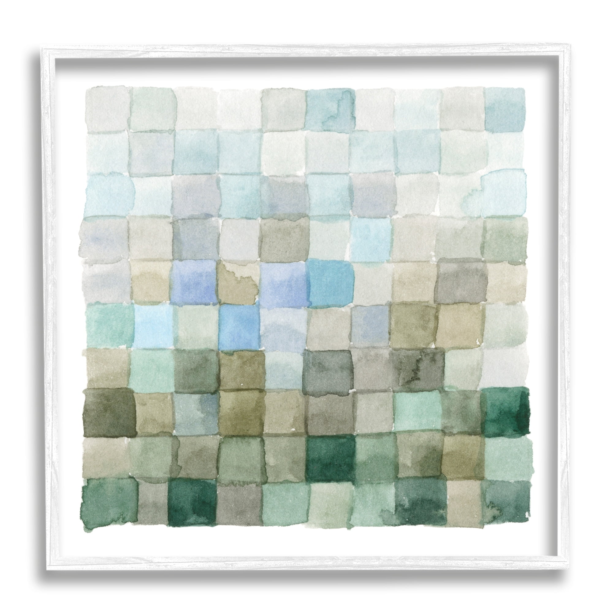 Stupell Industries Earth Tones Watercolor Detail Square Shape Pattern Framed Wall Art, 17 x 17, Design by Emma Caroline