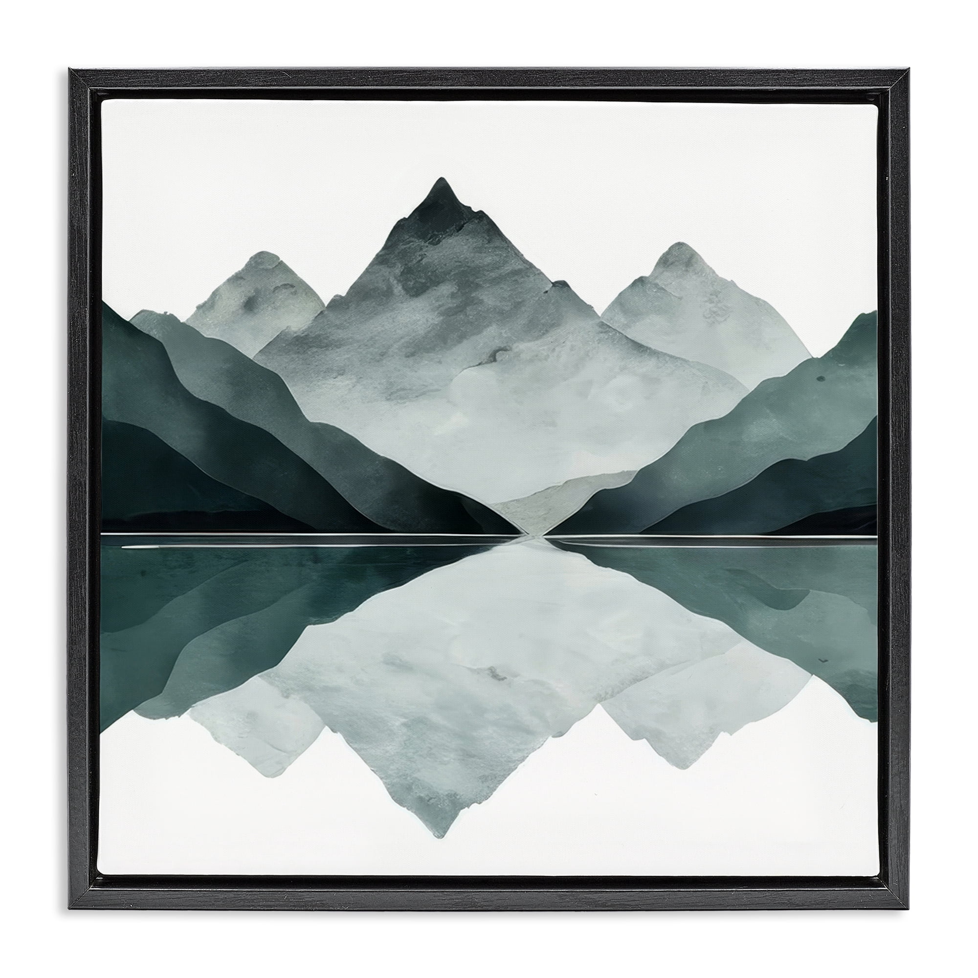 Stupell Industries Earth & Water Landscape Landscape & Nature Painting Black Floater Framed Canvas Art Print Wall Art, 18 x 18