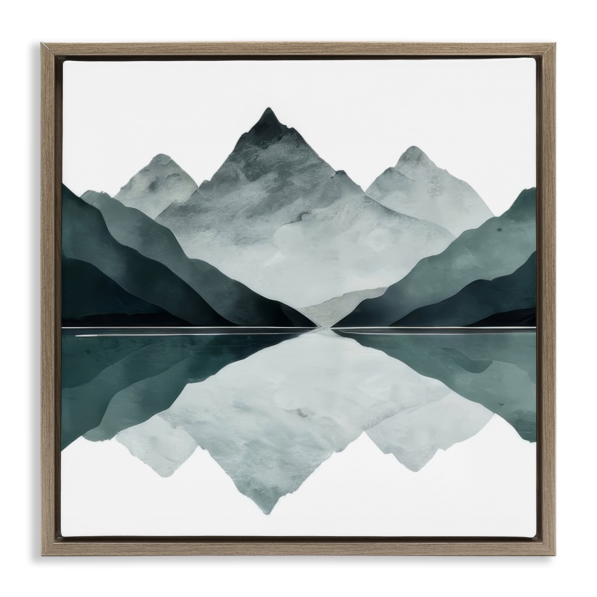 Stupell Industries Earth & Water Landscape Landscape & Nature Painting Brown Floater Framed Canvas Art Print Wall Art, 25 x 25